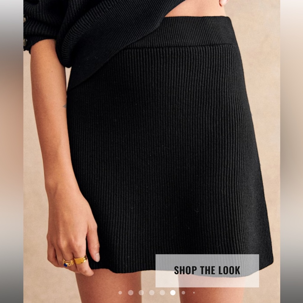 Sezane Black Naella Skirt